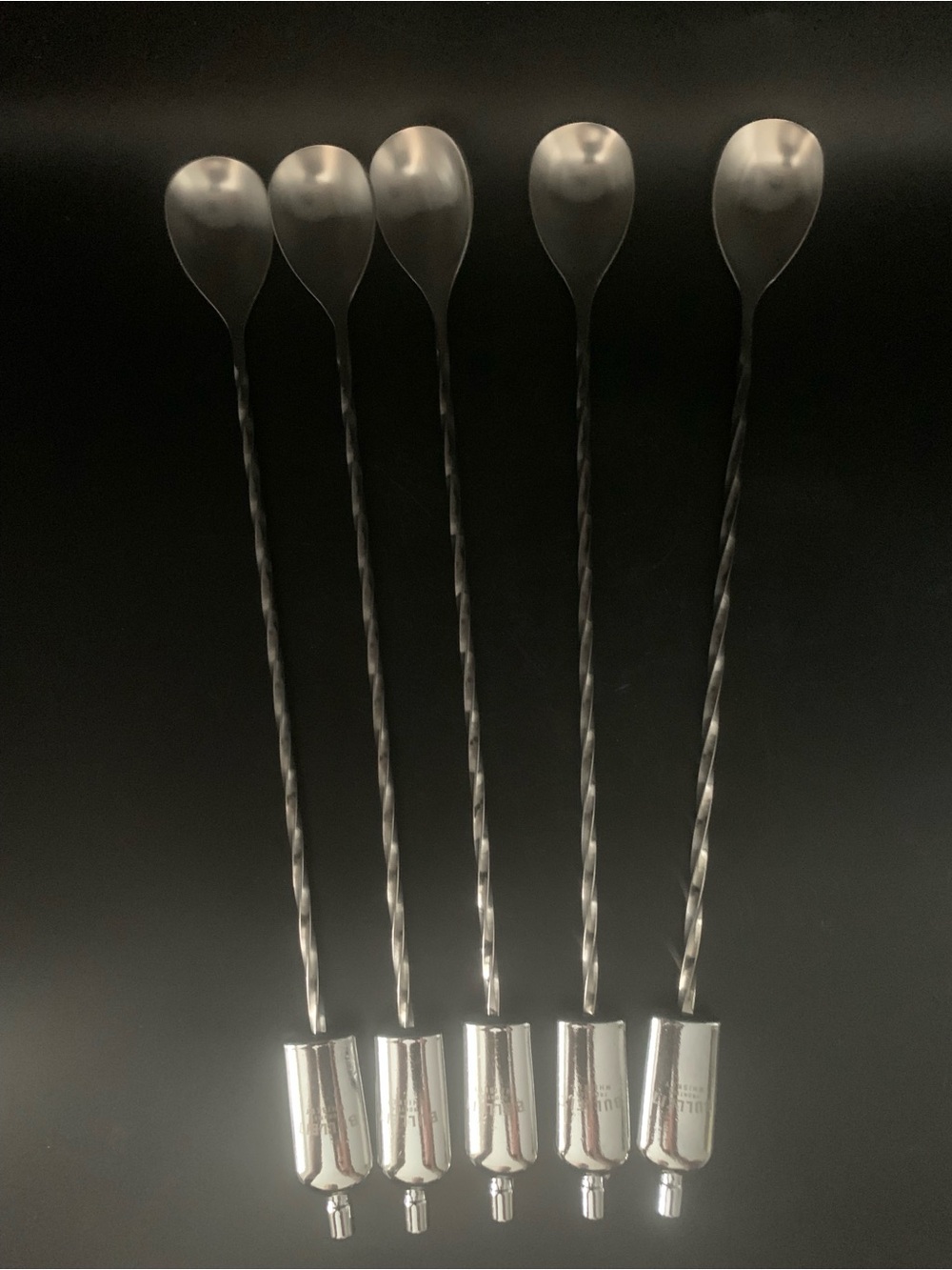 Pre Owned Vintage Bulleit Frontier Whiskey Cocktail Mixing Spoons Lot 5 Classic - Picture 2 of 7